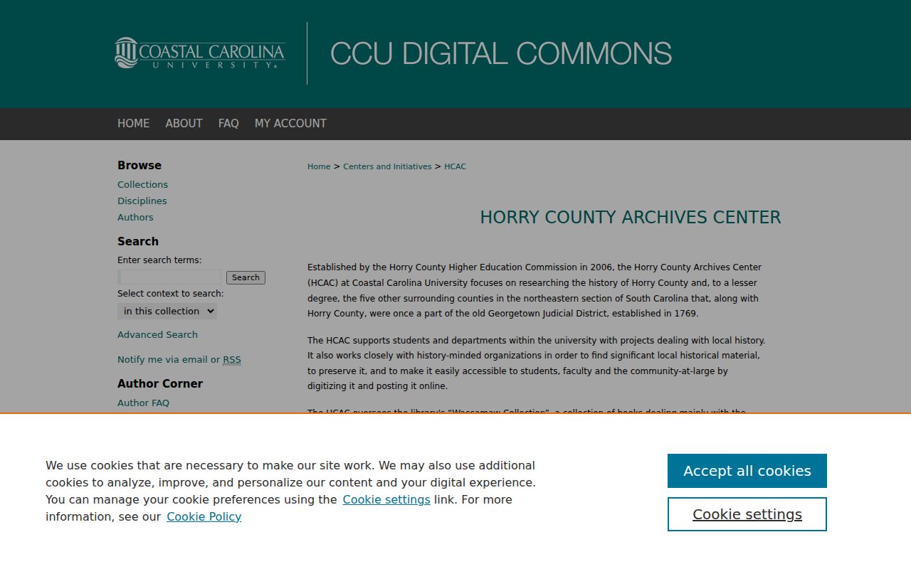 Carolina Forest city directory context at the Horry County Archives Center