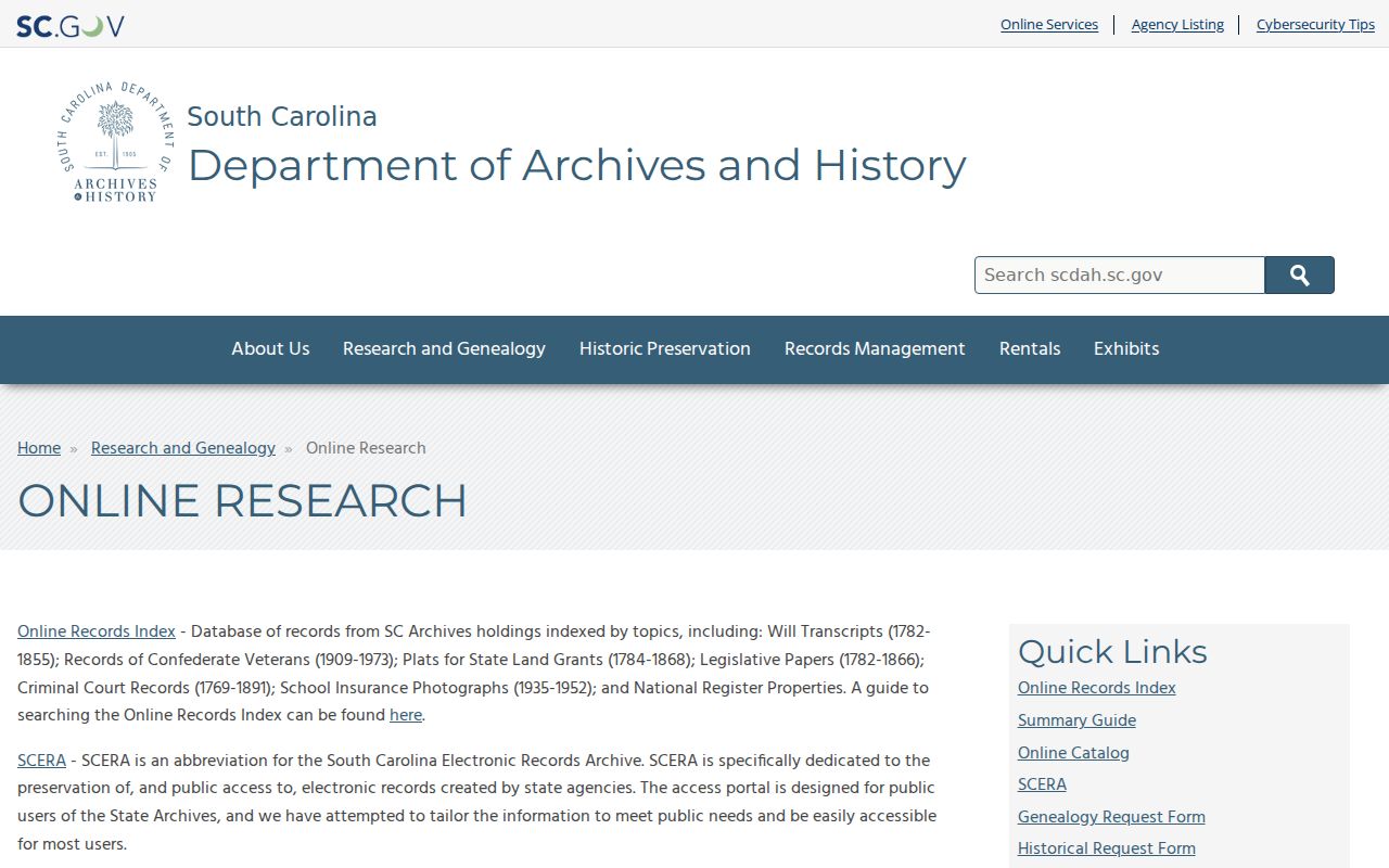 Carolina Forest city directory research through South Carolina Archives online resources
