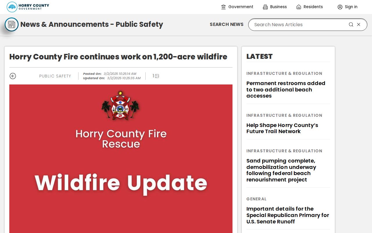 Carolina Forest neighbors Horry County wildfire update neighborhood geography