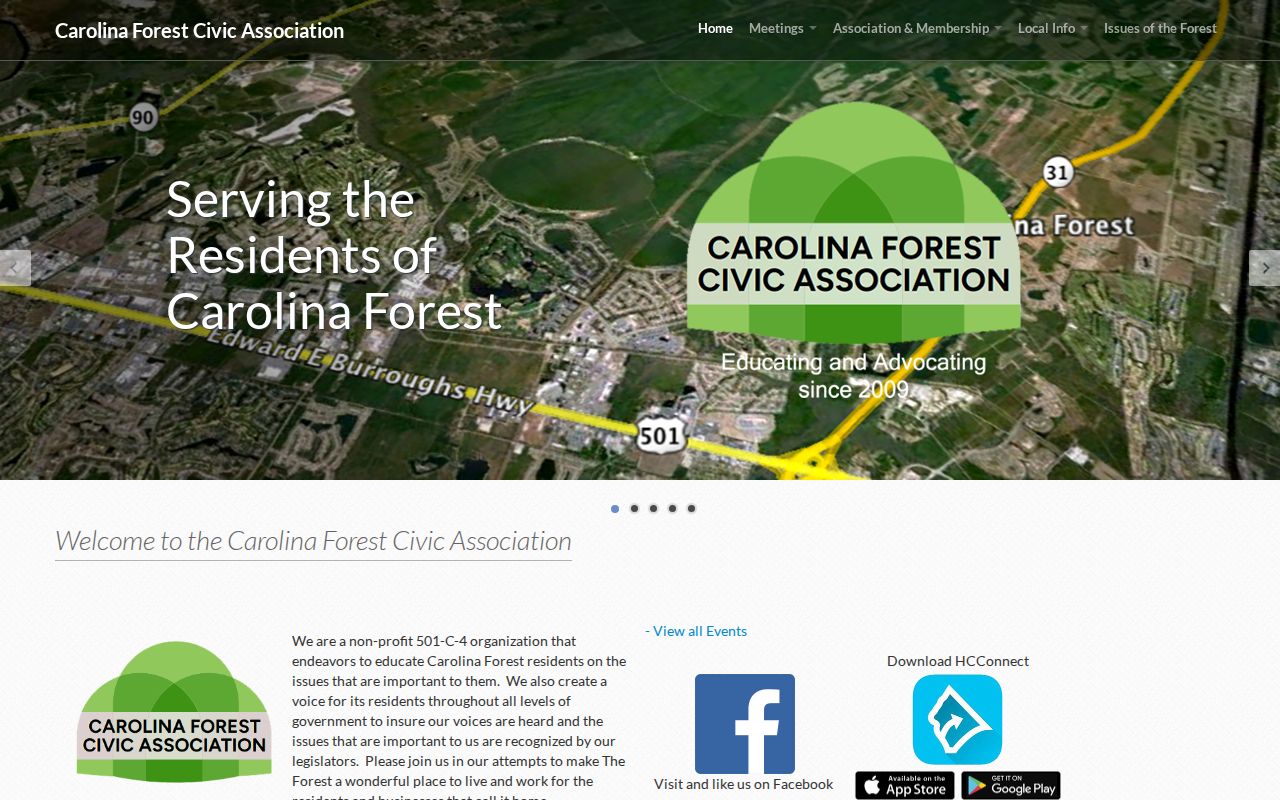 Carolina Forest neighbors Civic Association public and member-access layer