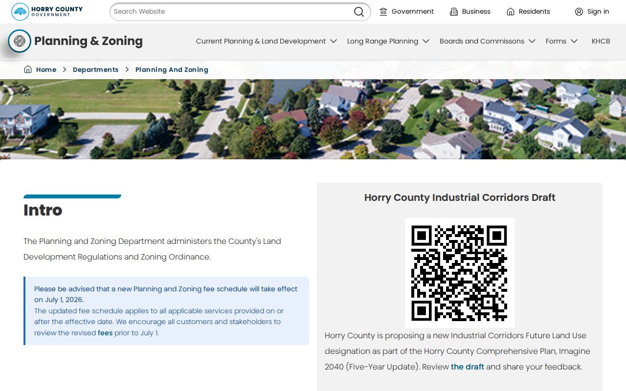 Carolina Forest street directory image of Horry County Planning and Zoning